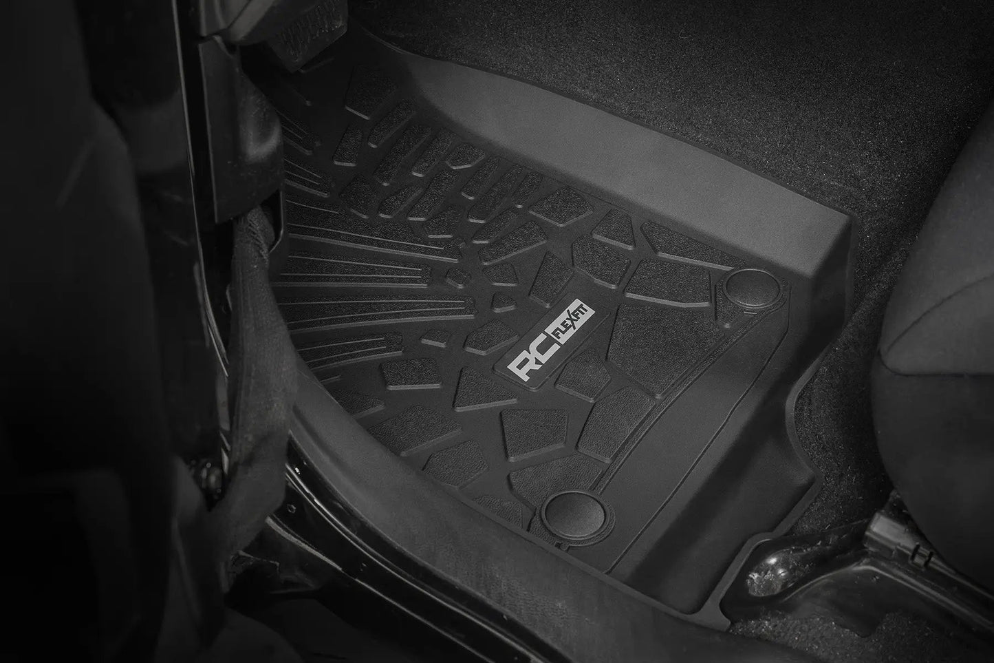 Rough Country Flex Fit Floor Mats | FR & RR | 4 Door | Jeep Wrangler Unlimited 4WD (18-26) by Rough Country