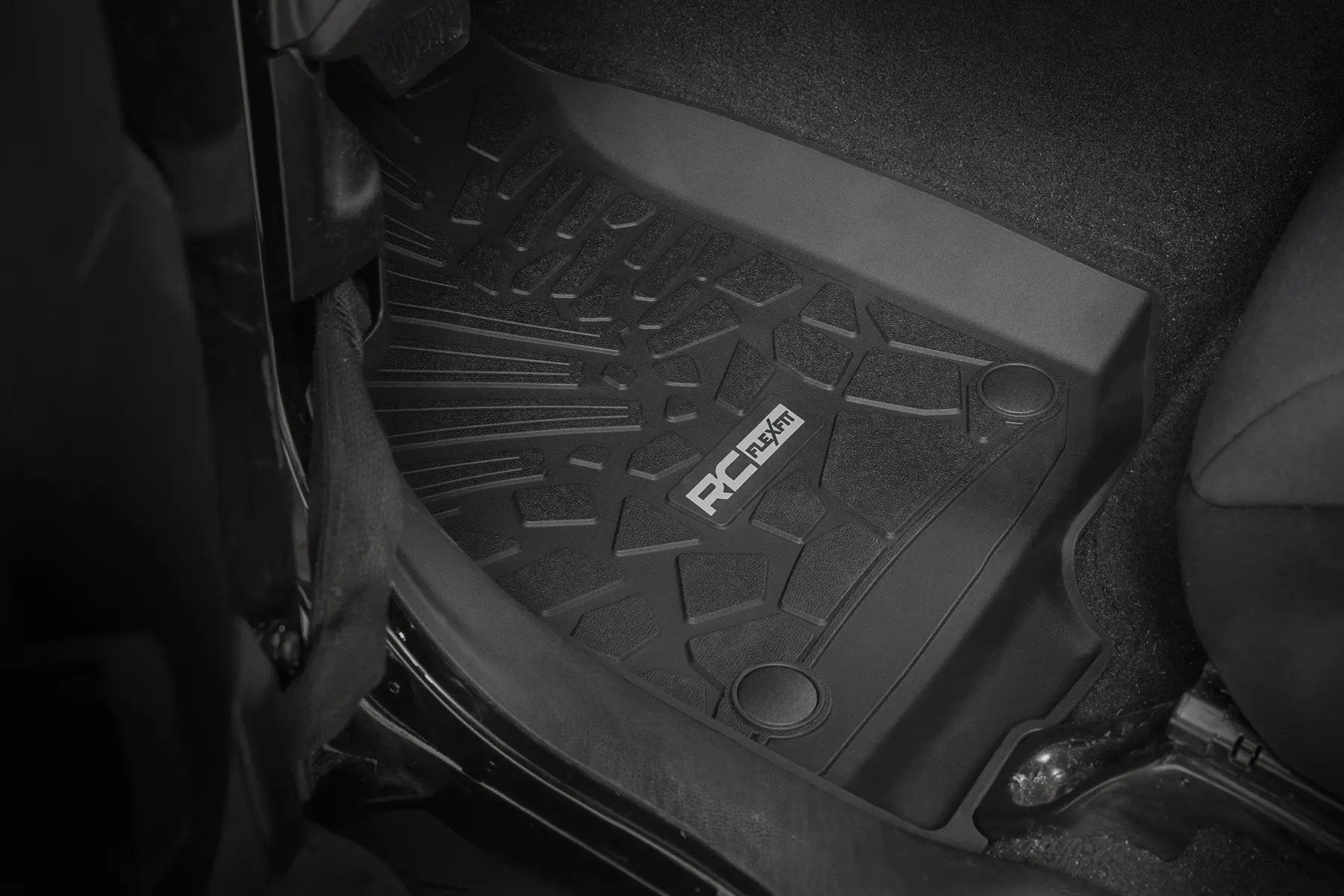 Rough Country Flex Fit Floor Mats | FR & RR | 4 Door | Jeep Wrangler Unlimited 4WD (18-26) by Rough Country
