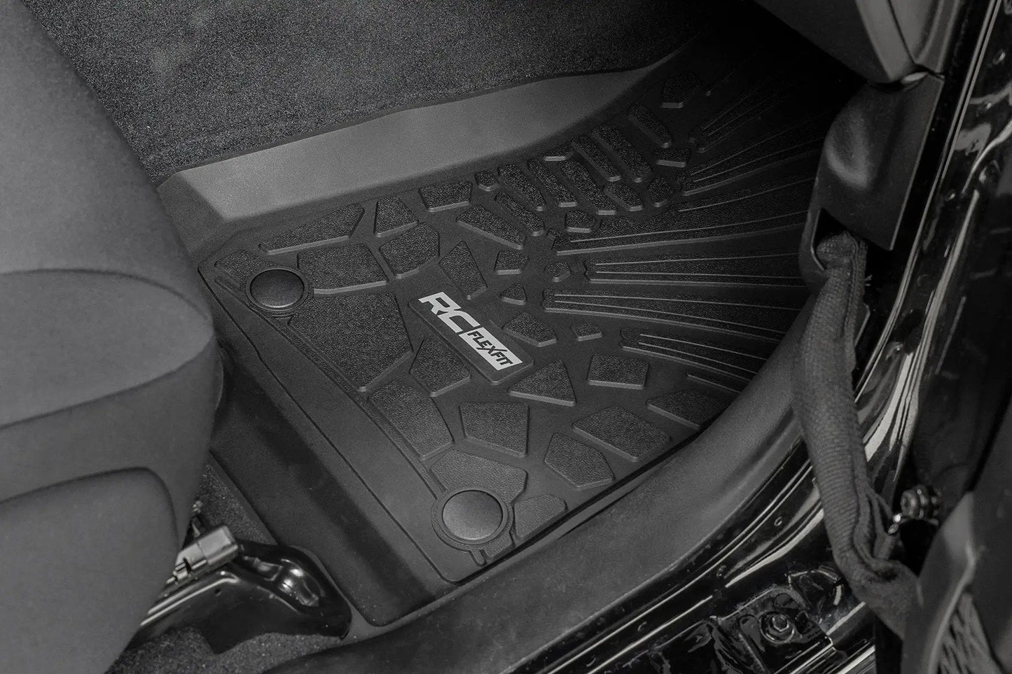 Rough Country Flex Fit Floor Mats | FR & RR | 4 Door | Jeep Wrangler Unlimited 4WD (18-26) by Rough Country