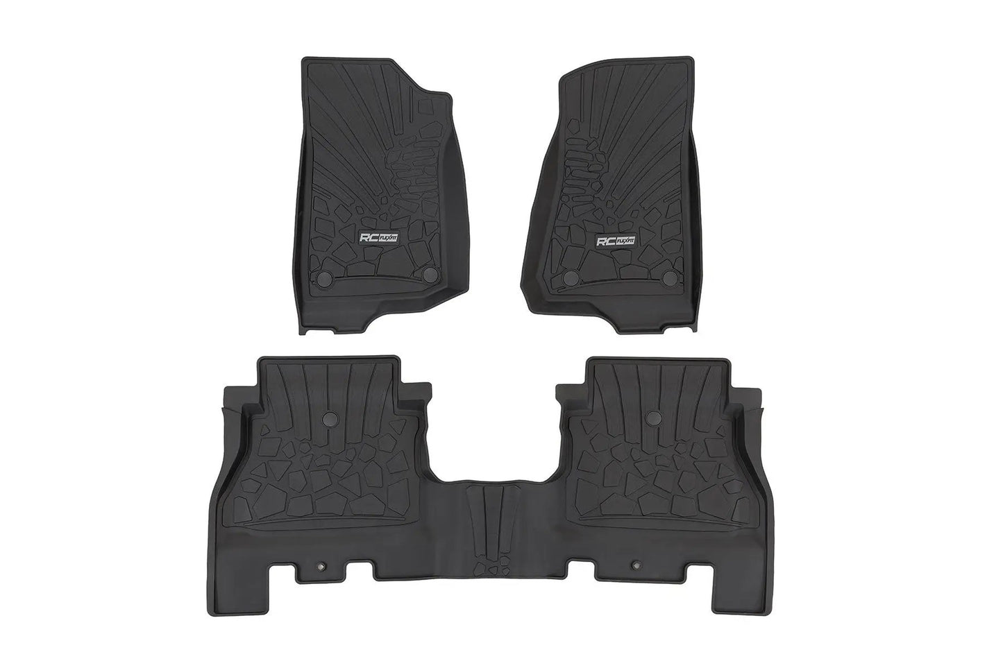 Rough Country Flex Fit Floor Mats | FR & RR | 4 Door | Jeep Wrangler Unlimited 4WD (18-26) by Rough Country