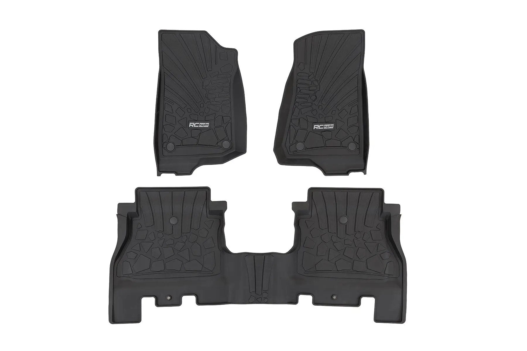 Rough Country Flex Fit Floor Mats | FR & RR | 4 Door | Jeep Wrangler Unlimited 4WD (18-26) by Rough Country