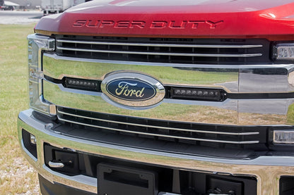 Rough Country LED Light Kit | Grille Mount | 8" Black Pair | Ford F-250 Super Duty (17-19)