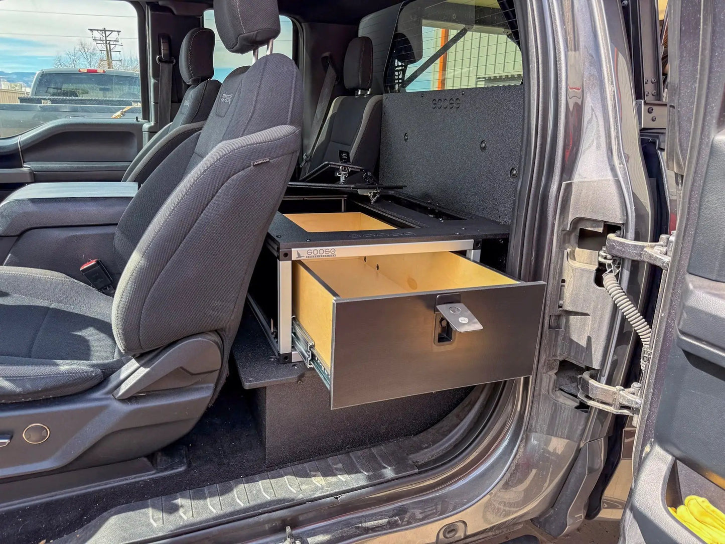 Ford - F150 - 2015-Present - 13th-14th Gen - Super Cab - without the center mounted B&O Subwoofer - Explore Series - Single Drawer Module - With Fitted Top Plate by Goose Gear
