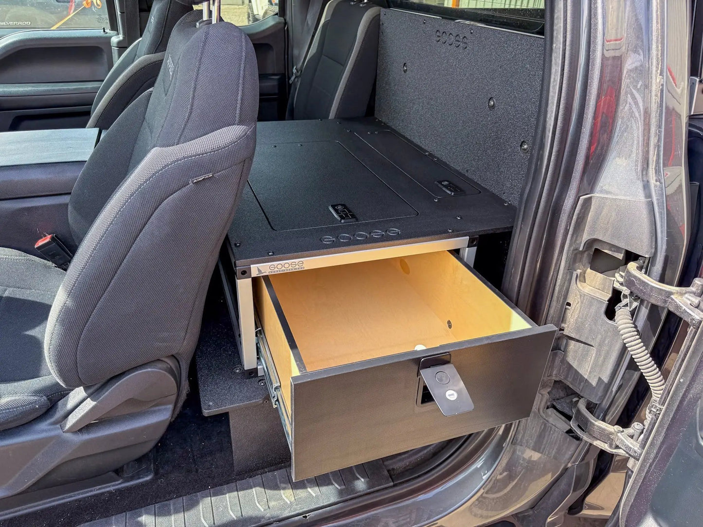 Ford - F150 - 2015-Present - 13th-14th Gen - Super Cab - without the center mounted B&O Subwoofer - Explore Series - Single Drawer Module - With Fitted Top Plate by Goose Gear