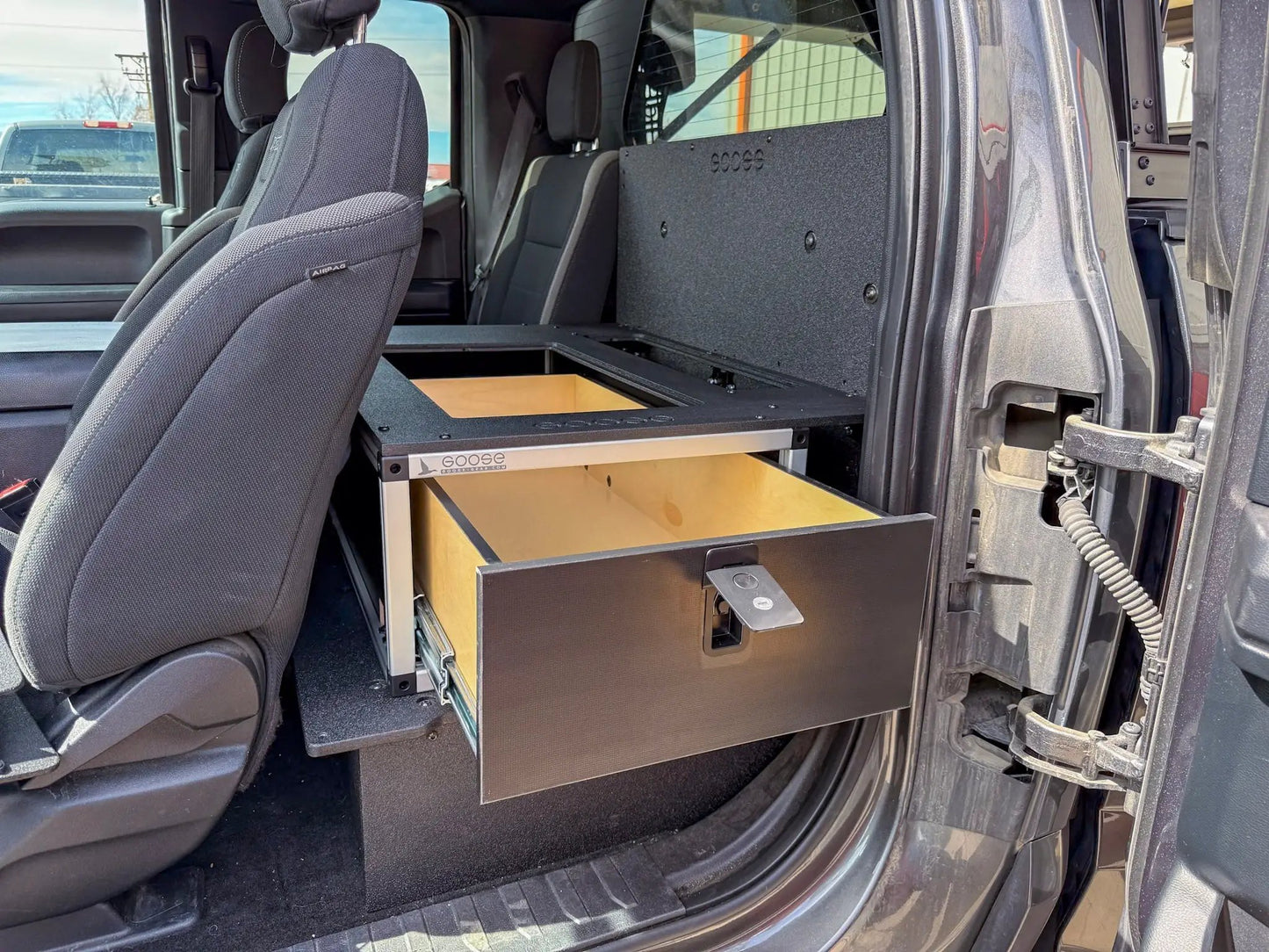 Ford - F150 - 2015-Present - 13th-14th Gen - Super Cab - without the center mounted B&O Subwoofer - Explore Series - Single Drawer Module - With Fitted Top Plate by Goose Gear