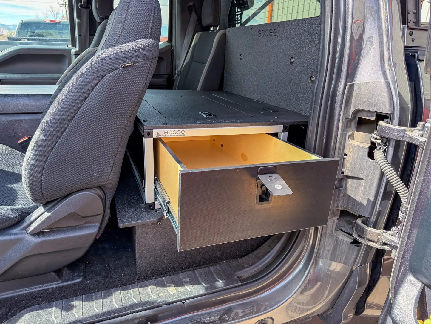 Ford - F150 - 2015-Present - 13th-14th Gen - Super Cab - without the center mounted B&O Subwoofer - Explore Series - Single Drawer Module - With Fitted Top Plate by Goose Gear