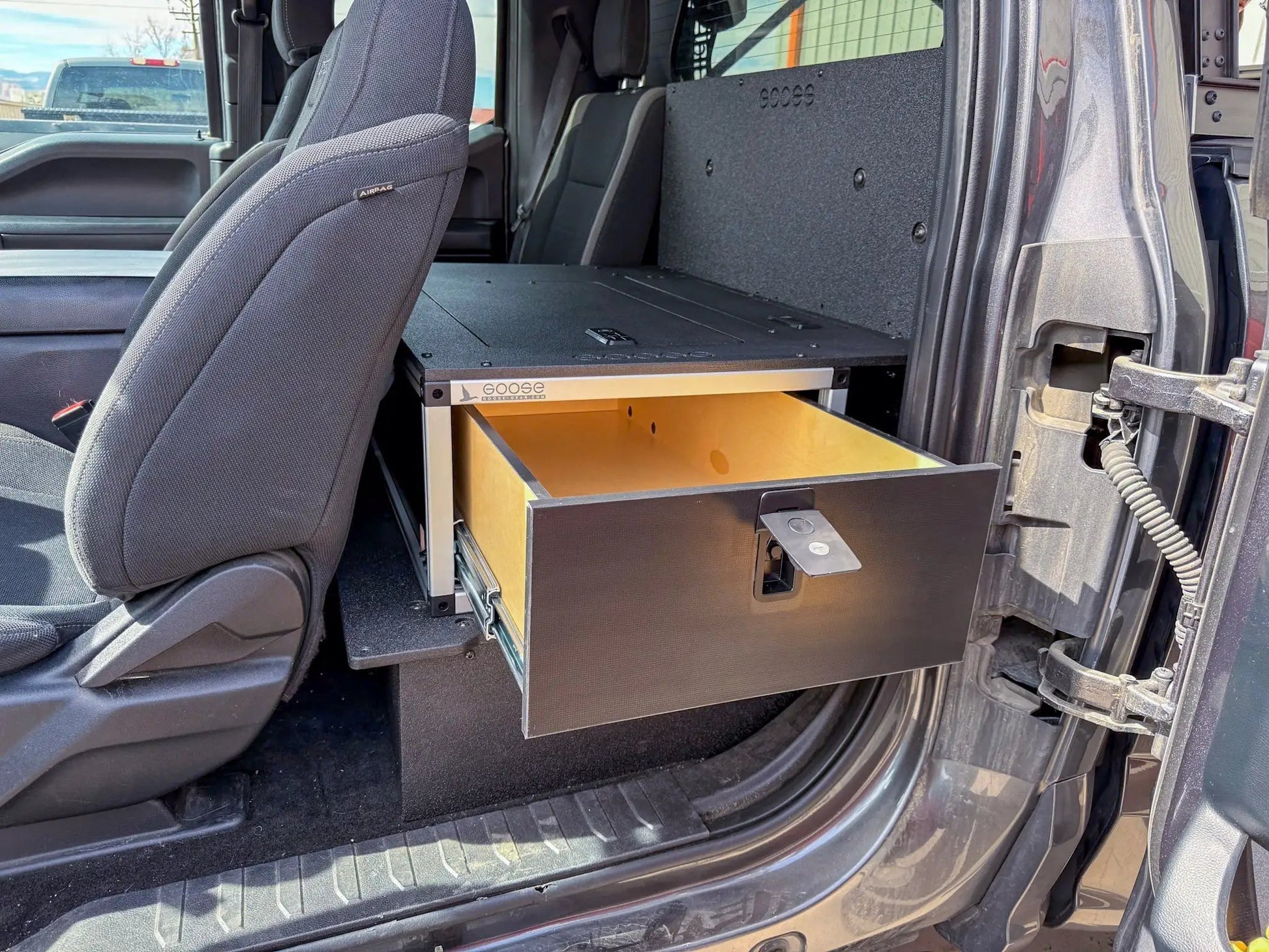 Ford - F150 - 2015-Present - 13th-14th Gen - Super Cab - without the center mounted B&O Subwoofer - Explore Series - Single Drawer Module - With Fitted Top Plate by Goose Gear