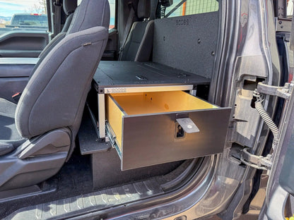Ford - F150 - 2015-Present - 13th-14th Gen - Super Cab - without the center mounted B&O Subwoofer - Explore Series - Single Drawer Module - With Fitted Top Plate by Goose Gear