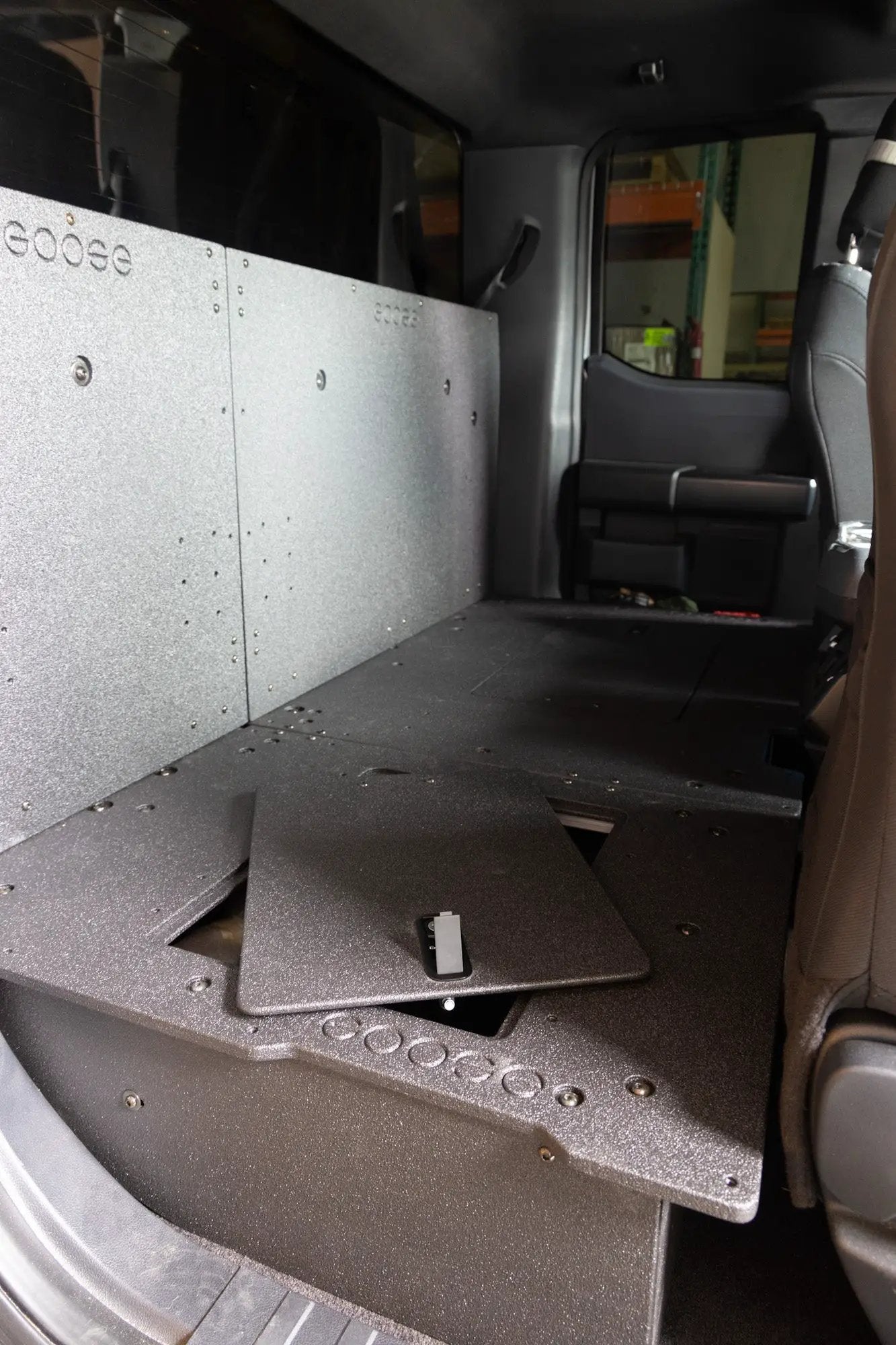 Ford F150 2015-Present 13th & 14th Gen. SuperCab - Second Row Seat Delete Plate System by Goose Gear