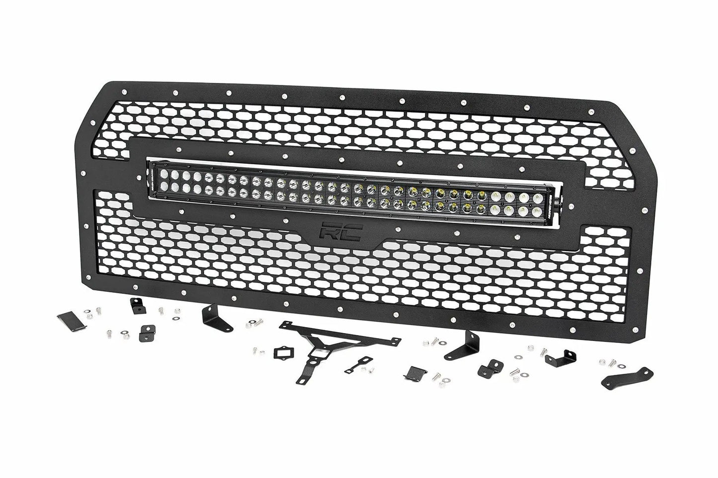 Rough Country Mesh Grille | 30" Dual Row LED | Black Ser | Ford F-150 2WD/4WD (2015-2017) by Rough Country