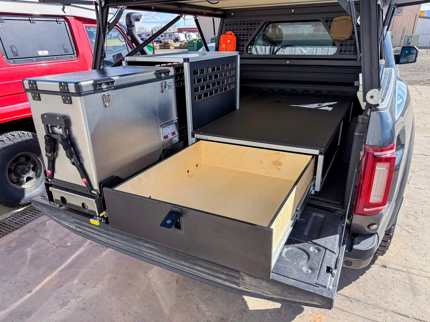 Ford F150 Raptor 2015-2020 2nd Gen. SuperCrew - Truck Bed Sleep Deck Drawer with Cubbie by Goose Gear