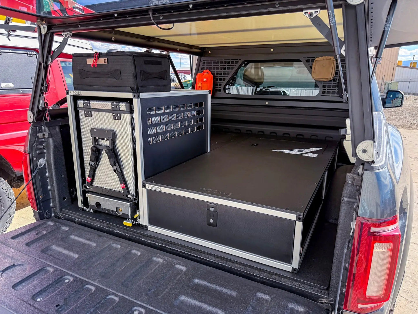 Ford F150 Raptor 2015-2020 2nd Gen. SuperCrew - Truck Bed Sleep Deck Drawer with Cubbie by Goose Gear