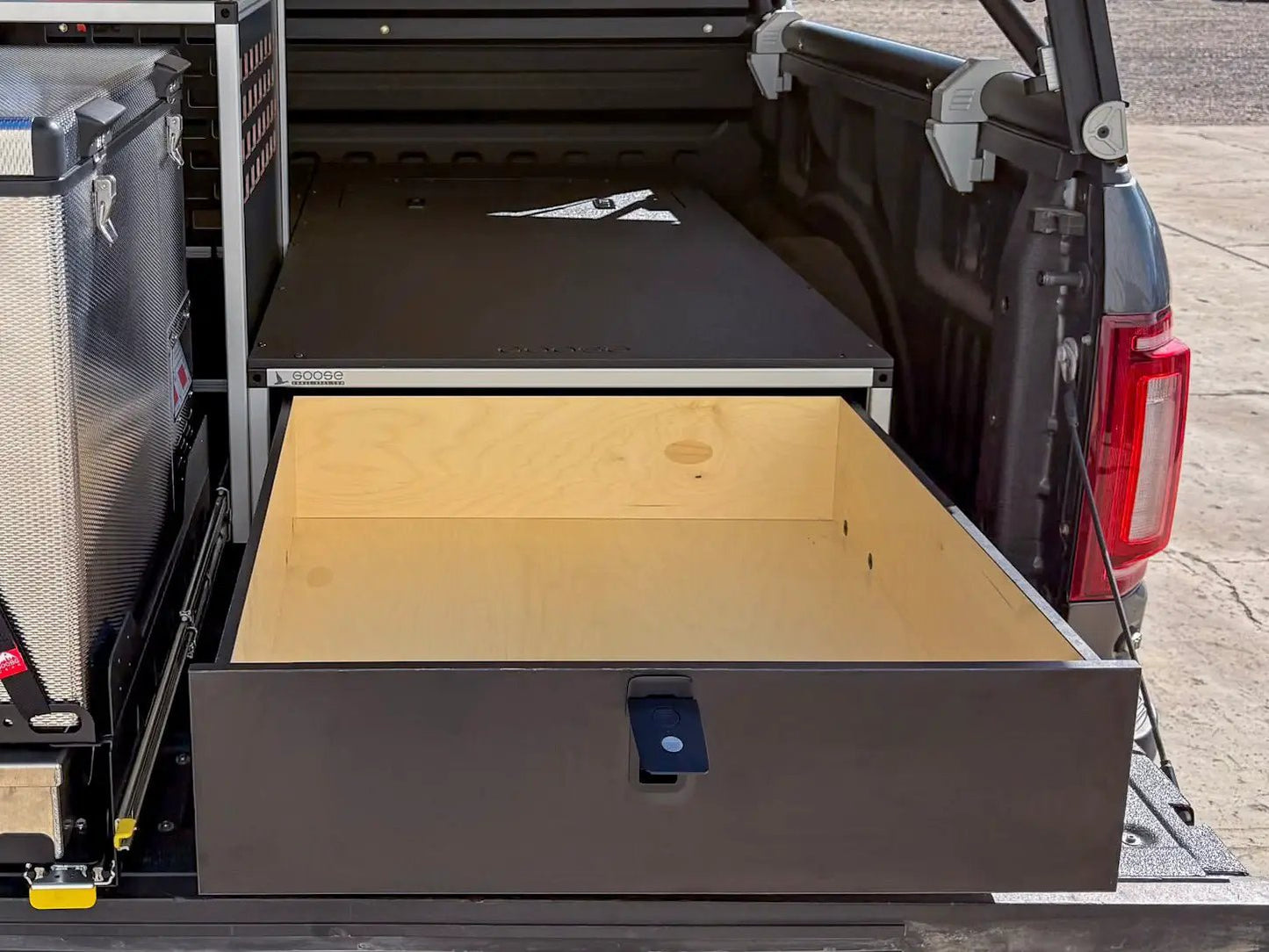 Ford F150 Raptor 2015-2020 2nd Gen. SuperCrew - Truck Bed Sleep Deck Drawer with Cubbie by Goose Gear