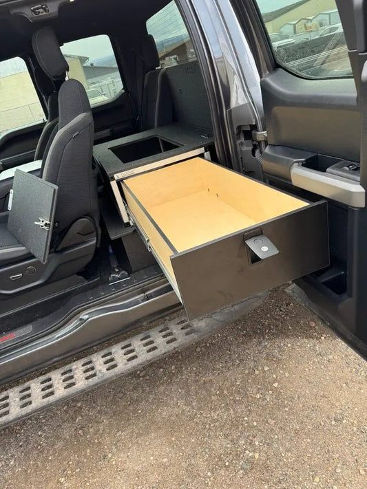 Ford - F250-F550 - 2017-Present - 4th-5th Gen - Super Cab - without the center mounted B&O Subwoofer - Explore Series - Single Drawer Module - With Fitted Top Plate by Goose Gear