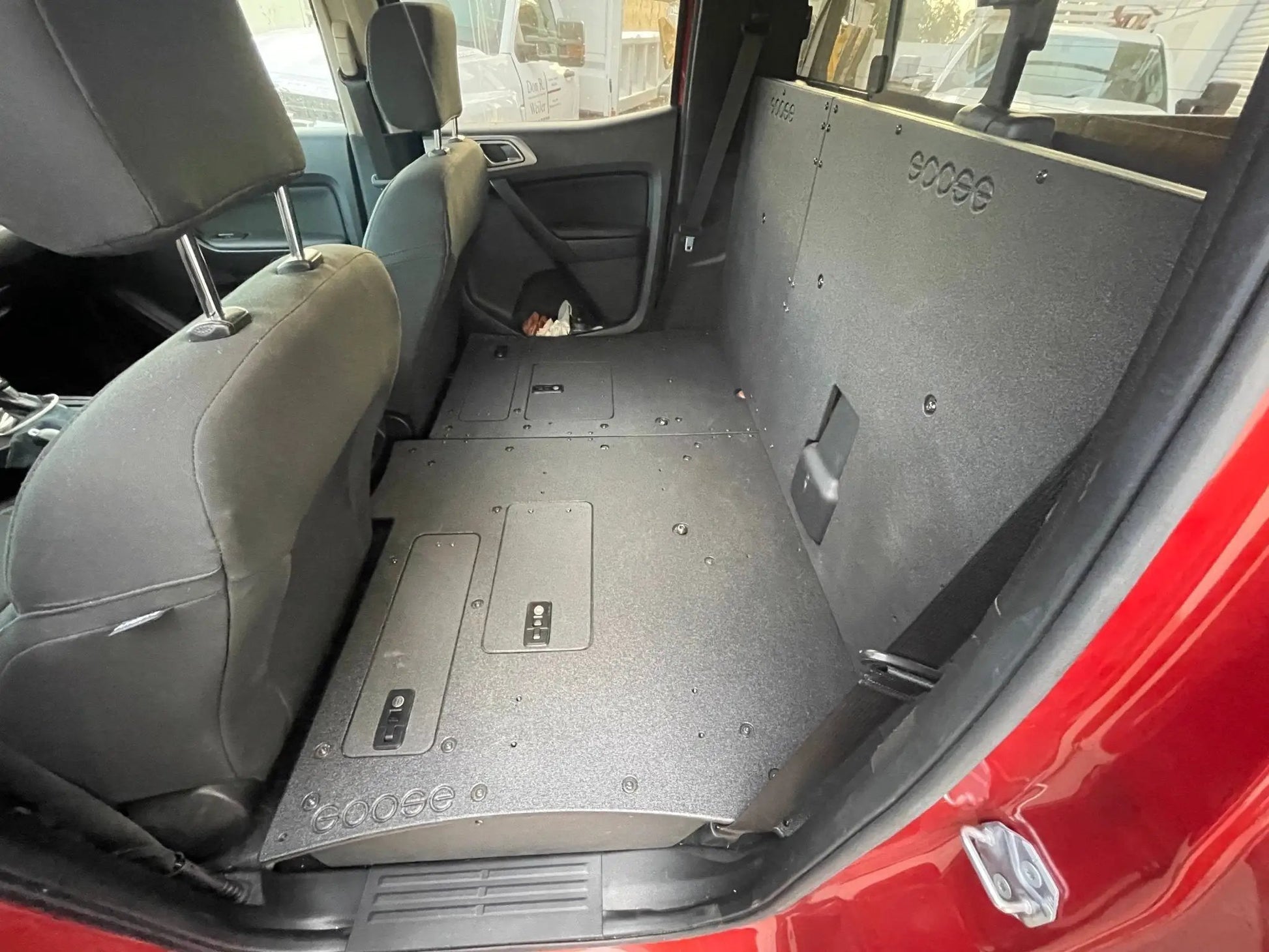 Ford Ranger 2019-2023 4th Gen. Super Crew - 100% Second Row Seat Delete Plate System by Goose Gear
