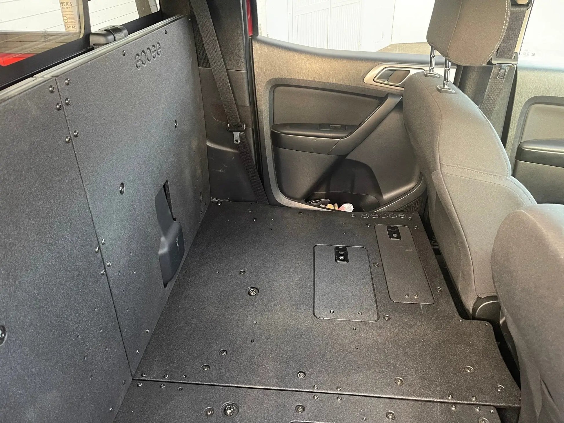 Ford Ranger 2019-2023 4th Gen. Super Crew - 100% Second Row Seat Delete Plate System by Goose Gear