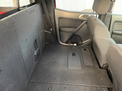 Ford Ranger 2019-2023 4th Gen. Super Crew - 100% Second Row Seat Delete Plate System by Goose Gear