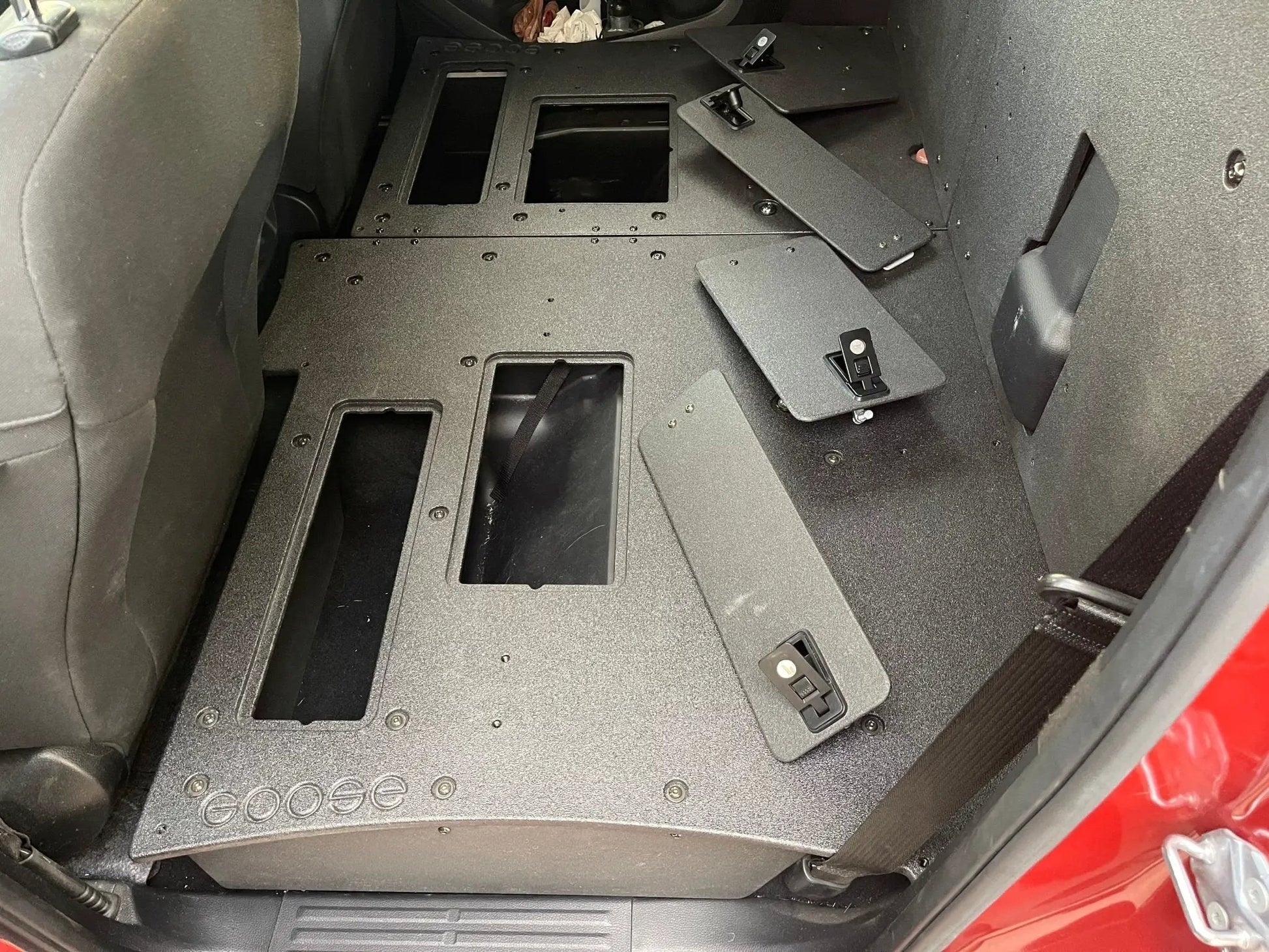Ford Ranger 2019-2023 4th Gen. Super Crew - 100% Second Row Seat Delete Plate System by Goose Gear
