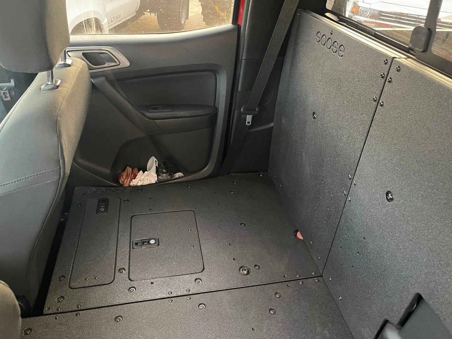 Ford Ranger 2019-2023 4th Gen. Super Crew - 100% Second Row Seat Delete Plate System by Goose Gear