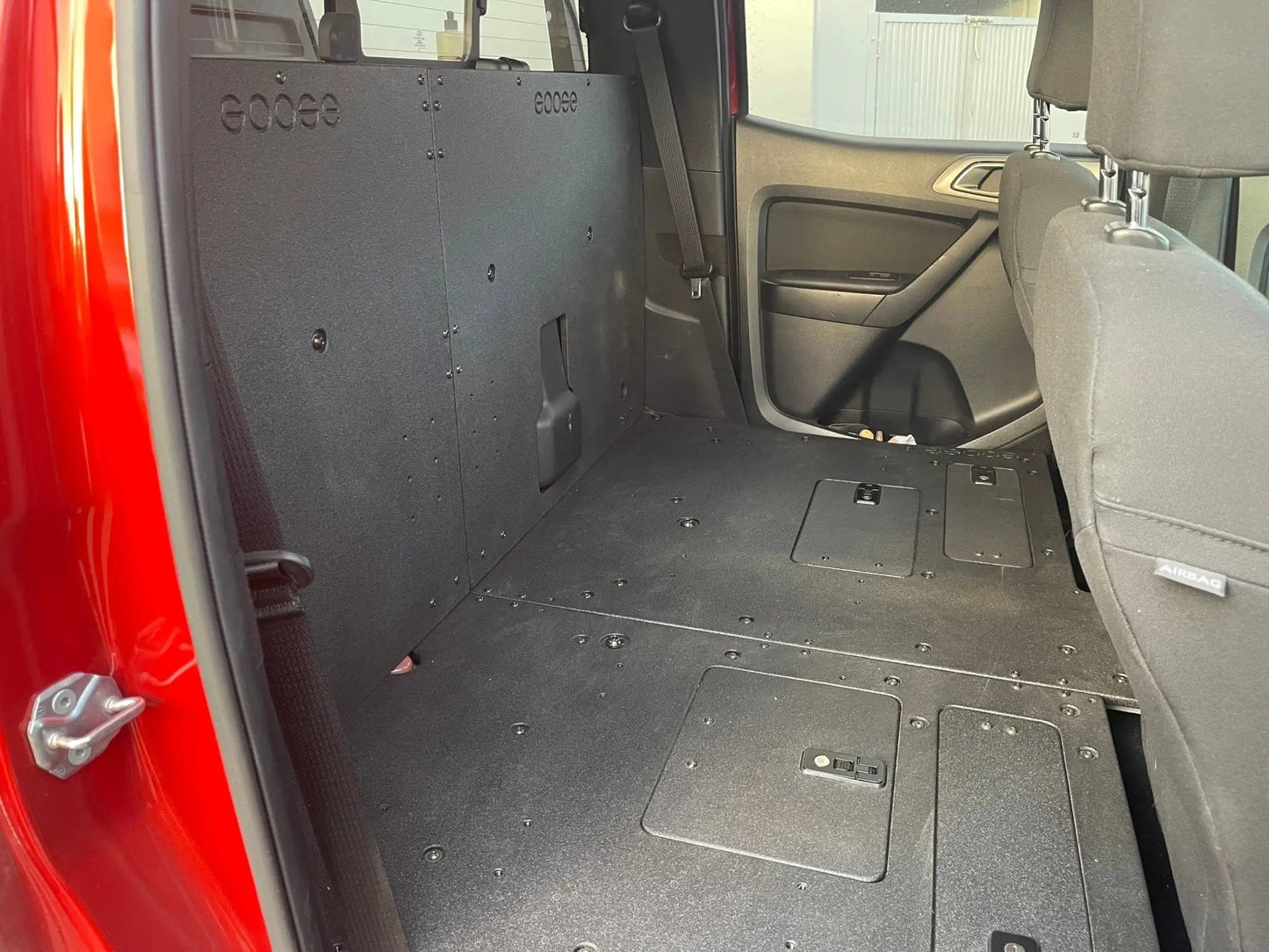 Ford Ranger 2019-2023 4th Gen. Super Crew - 100% Second Row Seat Delete Plate System by Goose Gear