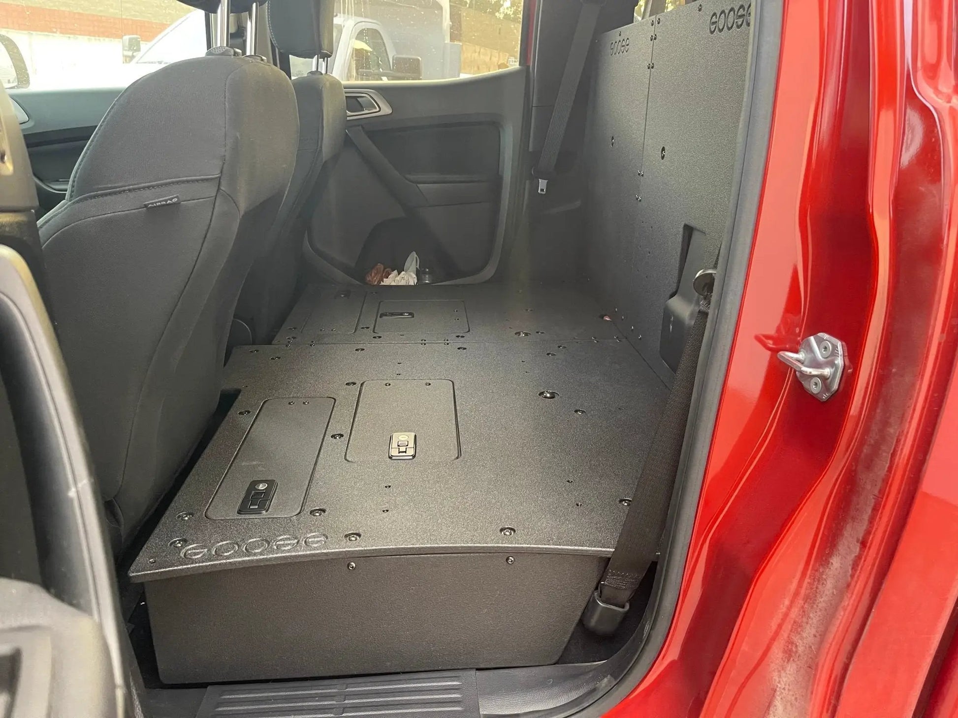 Ford Ranger 2019-2023 4th Gen. Super Crew - 100% Second Row Seat Delete Plate System by Goose Gear