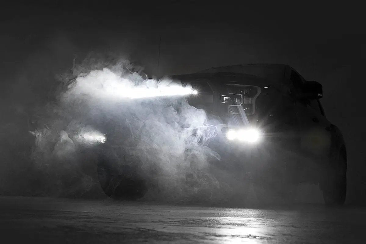 Rough Country LED Light Kit | Grille Mount | 30" Black Single Row | White DRL | Ford Raptor (17-20) by Rough Country