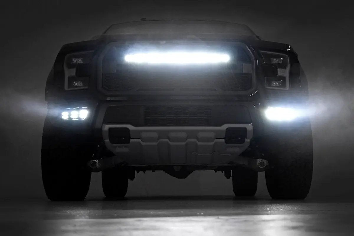 Rough Country 30 Inch Black Series LED Light Bar | Curved | Single Row | Cool White DRL by Rough Country