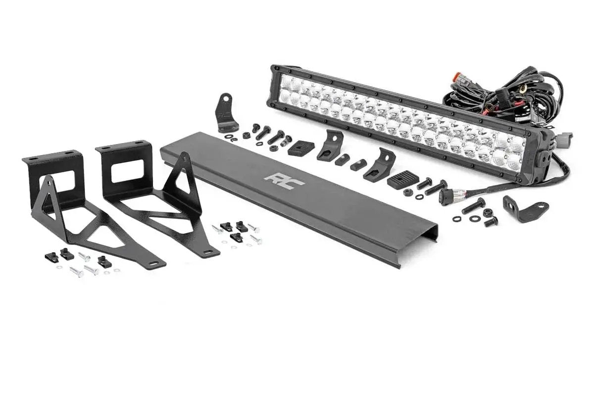 Rough Country LED Light Kit | Bumper | 20" Chrome Dual Row | White DRL | Ford F-250/F-350 Super Duty (05-07) by Rough Country