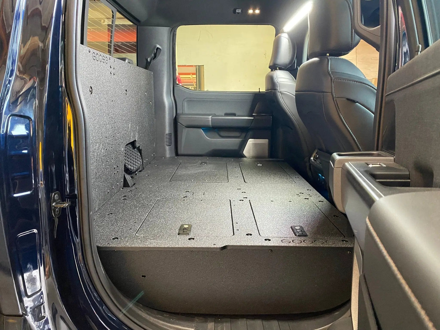 Ford Super Duty F250-F550 2017-Present 4th & 5th Gen. Crew Cab - Second Row Seat Delete Plate System by Goose Gear