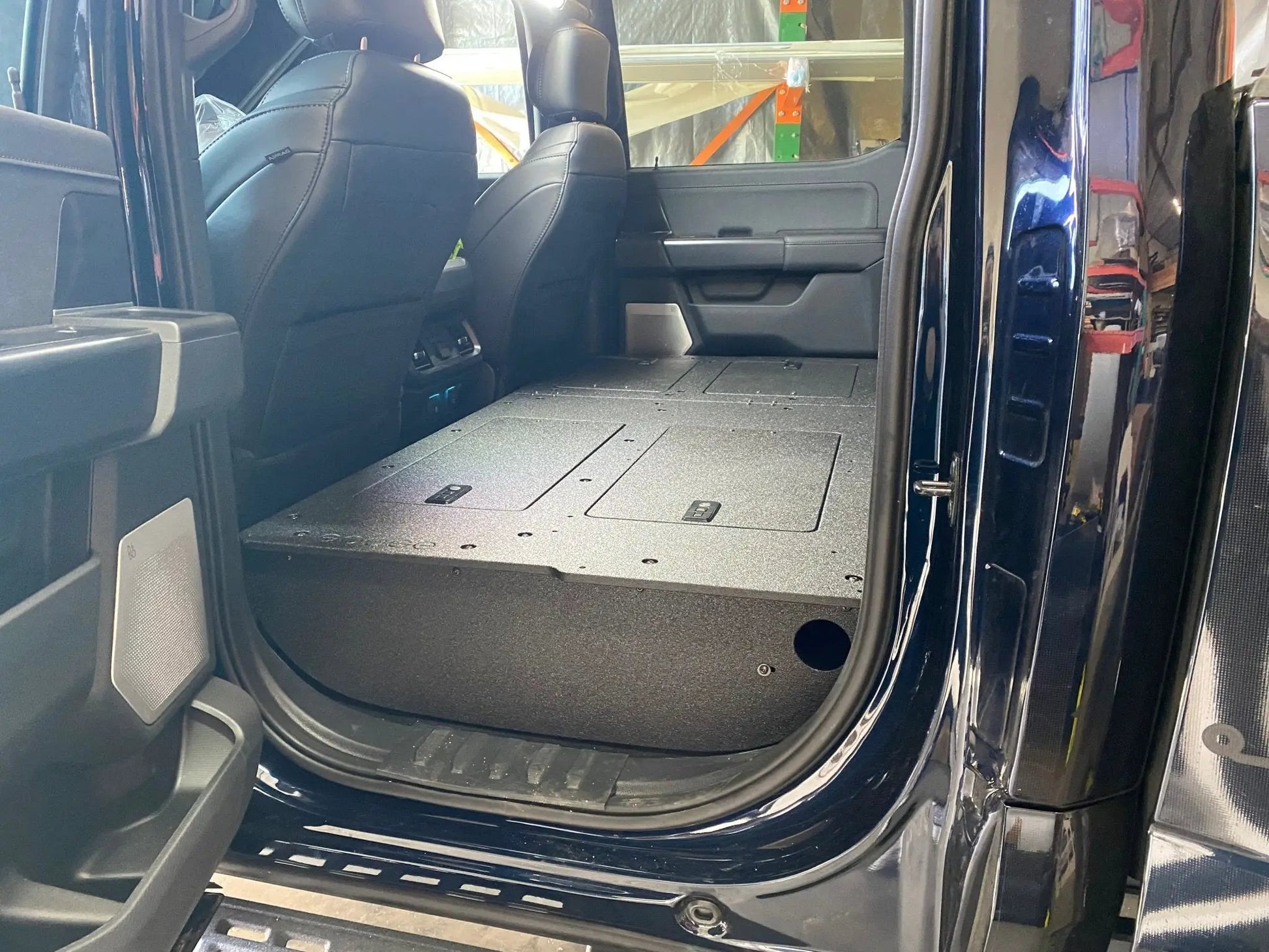 Ford Super Duty F250-F550 2017-Present 4th & 5th Gen. Crew Cab - Second Row Seat Delete Plate System by Goose Gear