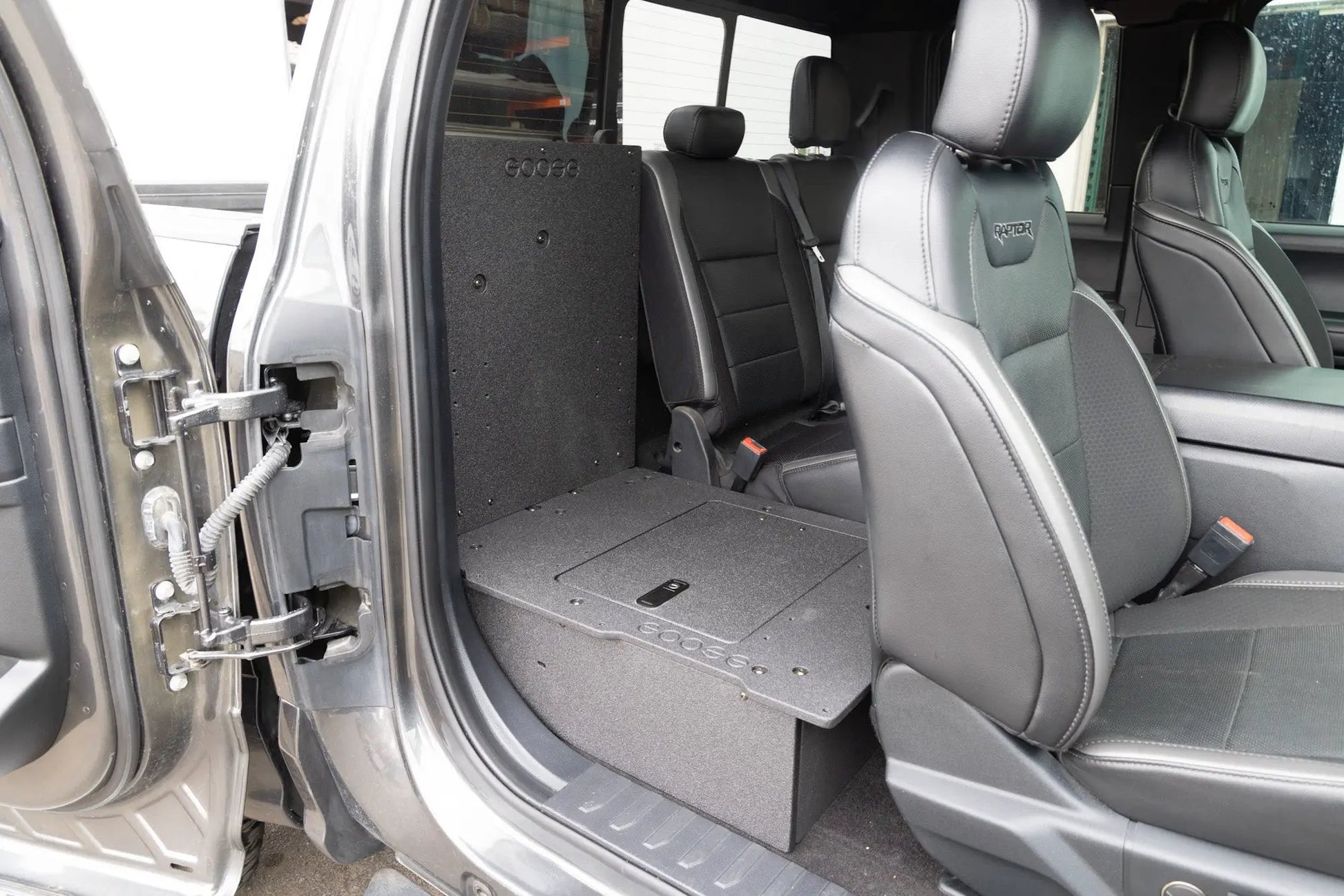 Ford Super Duty F250-F550 2017-Present 4th & 5th Gen. Super Cab - Second Row Seat Delete Plate System by Goose Gear