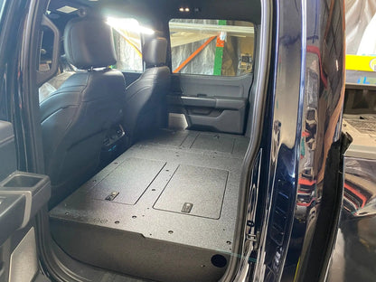 Ford Super Duty Ford - F250-F550 - 2023-Present - 5th Gen. Crew Cab - Second Row Seat Delete Plate System with Factory B&O Subwoofer Center Wall with Exterior Port by Goose Gear