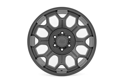 Llanta Rough Country Serie 77 | Una pieza | Gris plomo | 20x9 | 6x135 | -12 mm