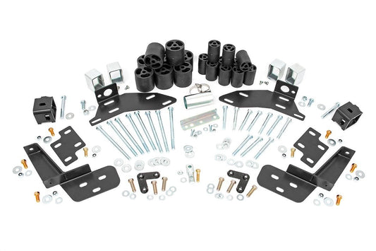 Elevación de carrocería c/soporte para parachoques | DEL y TRAS | 3" | Chevy C1500/K1500 Camioneta (95-99)