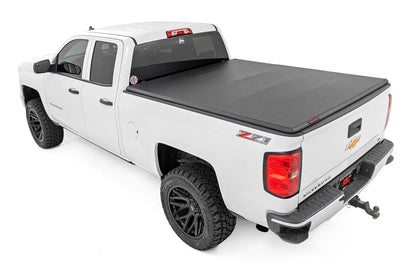 Rough Country Soft Tri-Fold Bed Cover | 6'7" Bed | Chevy/GMC 1500/2500HD/3500HD (14-19 & Classic) by Rough Country