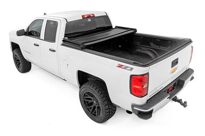Rough Country Soft Tri-Fold Bed Cover | 6'7" Bed | Chevy/GMC 1500/2500HD/3500HD (14-19 & Classic) by Rough Country
