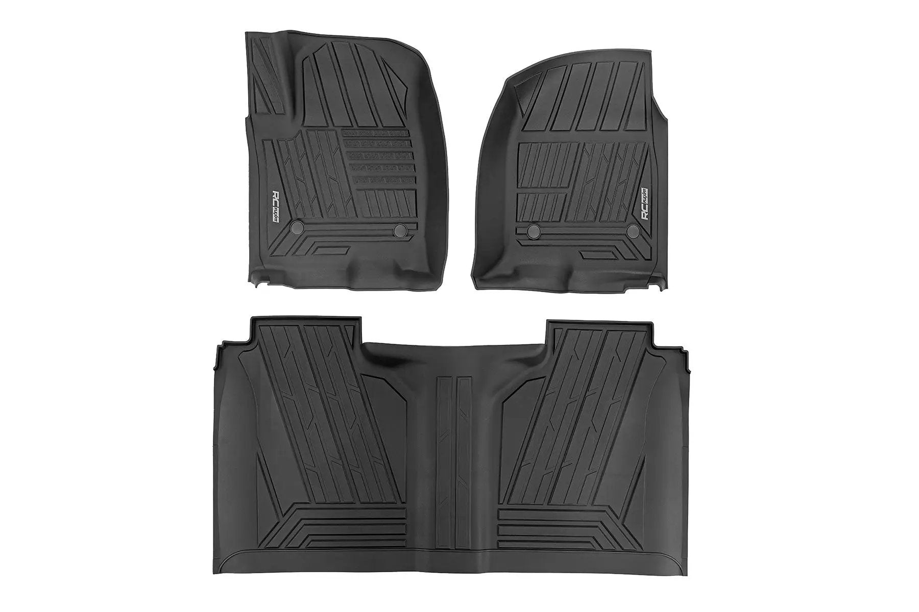 Rough Country Flex-Fit Floor Mats | FR & RR | FR Bucket | Crew | Chevy/GMC 1500/2500HD/3500HD (19-26) by Rough Country