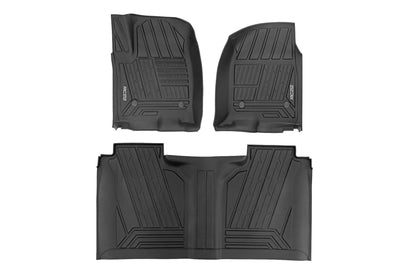 Rough Country Flex-Fit Floor Mats | FR & RR | FR Bucket | Crew | Chevy/GMC 1500/2500HD/3500HD (19-26) by Rough Country
