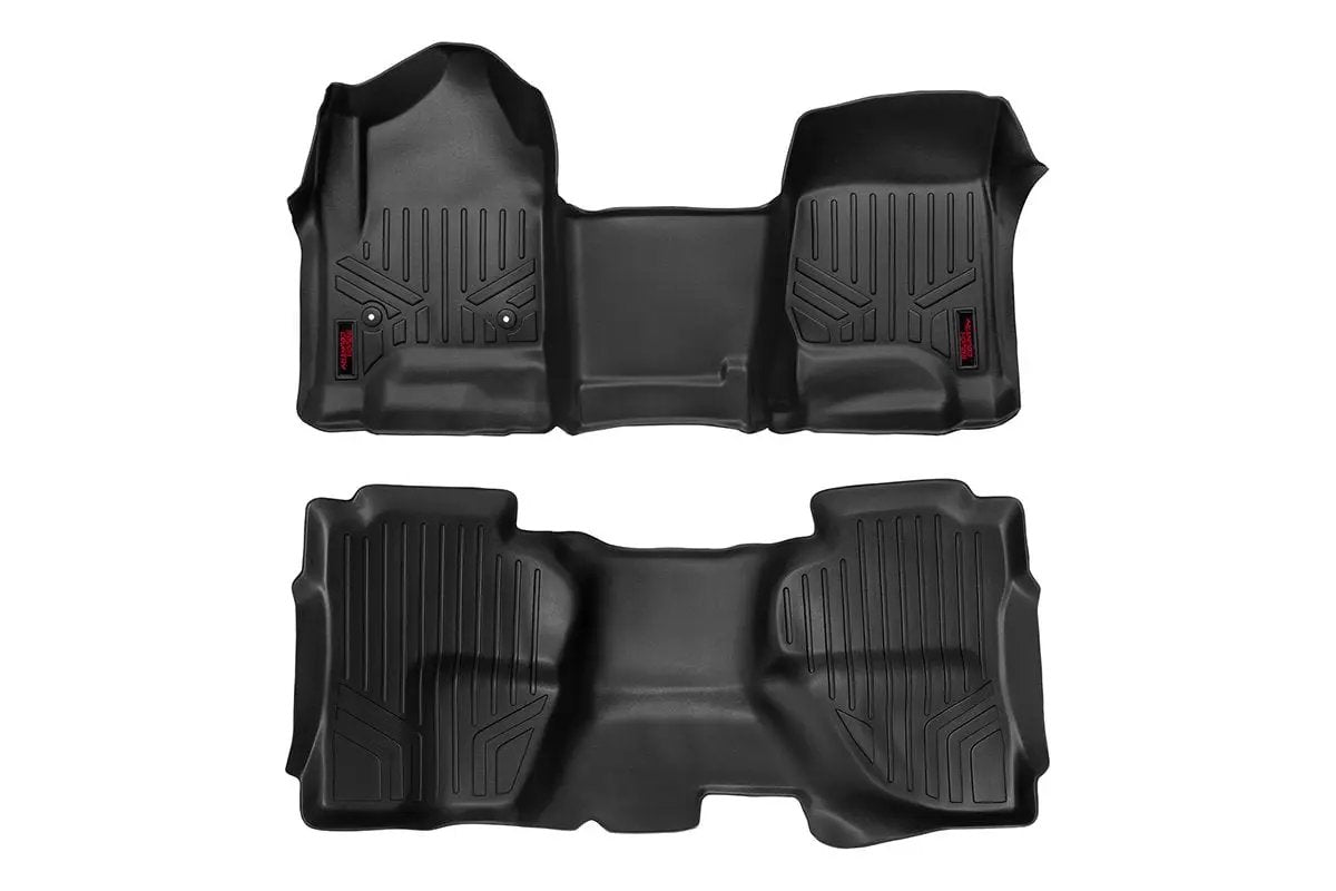 Rough Country Floor Mats | FR & RR | OV Hump | Ext Cb | Chevy/GMC 1500/2500HD/3500HD 2WD/4WD by Rough Country