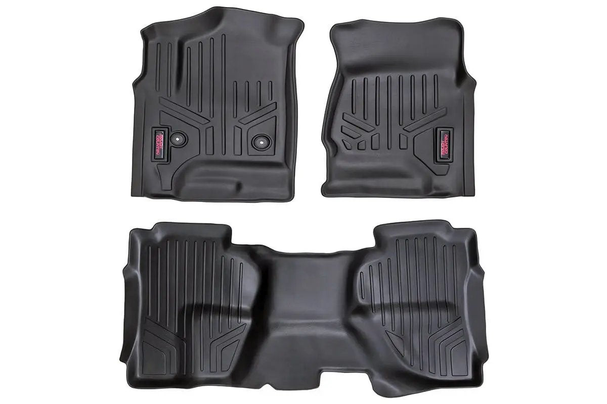 Rough Country Floor Mats | FR & RR | Ext Cab | Chevy/GMC 1500/2500HD/3500HD 2WD/4WD by Rough Country