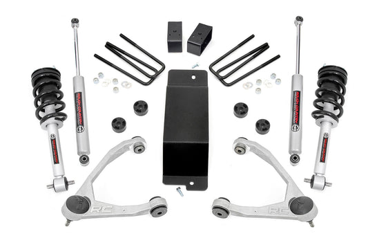 Kit de elevación de 3.5 pulgadas | Brazos de control superiores forjados | Amortiguadores N3 | Chevy/GMC 1500 (14-16)