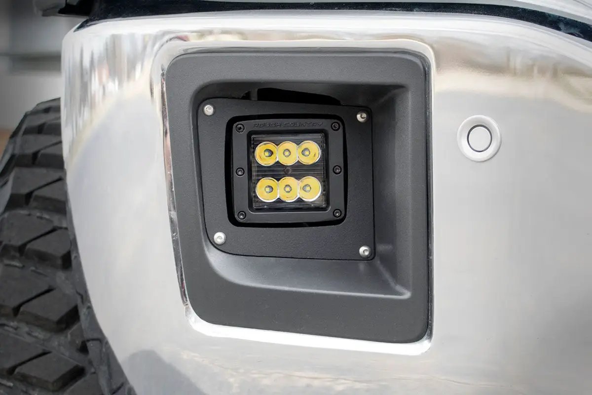 Rough Country LED Light Kit | Fog Mount | 2" Black Pair | GMC Sierra 1500 2WD/4WD (14-15) by Rough Country