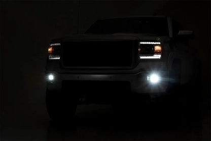 Rough Country LED Light Kit | Fog Mount | 2" Black Pair | GMC Sierra 1500 2WD/4WD (14-15) by Rough Country