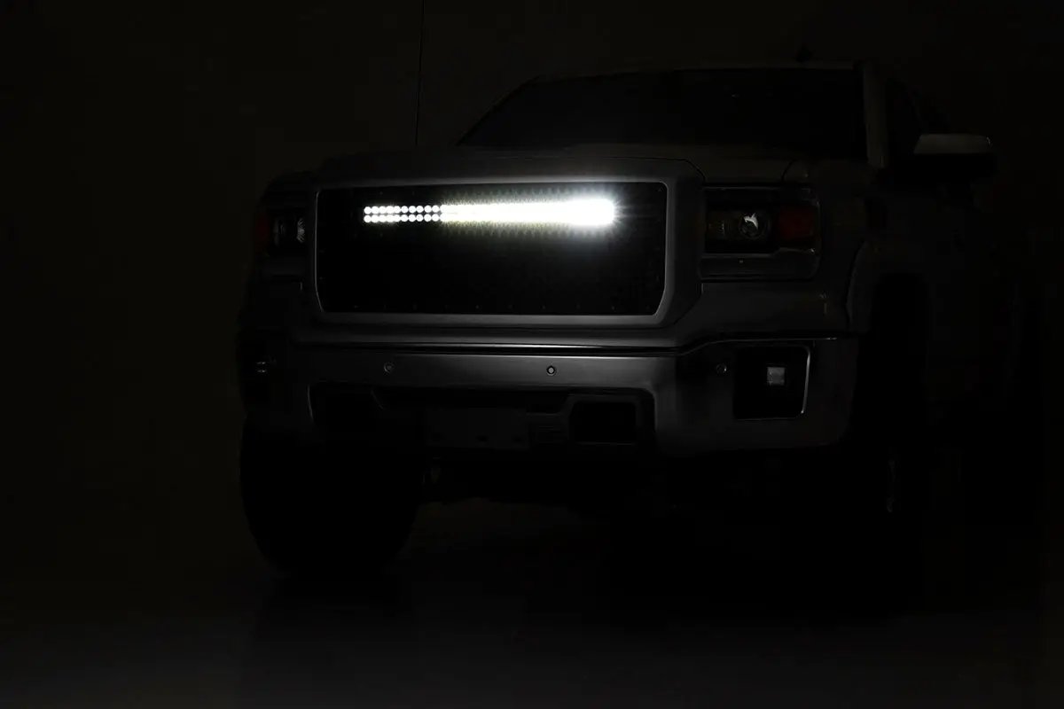 Rough Country Mesh Grille | 30" Dual Row LED | Black | GMC Sierra 1500 2WD/4WD (2014-2015) by Rough Country