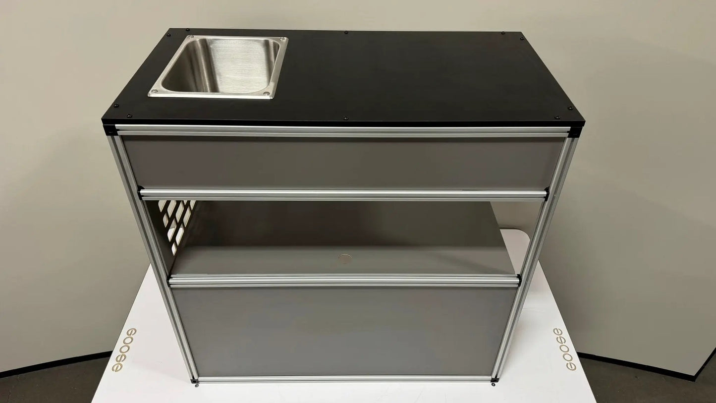 Goose Gear Camper System - Midsize Truck 6Ft Bed - Passenger Side Front Sink and Storage Utility Module by Goose Gear