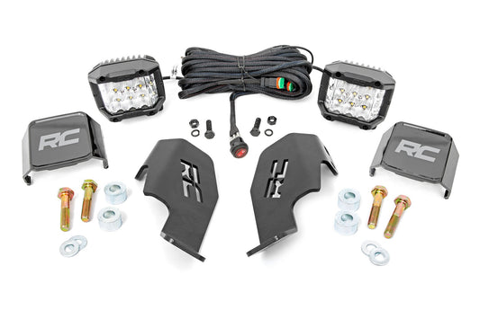 Rough Country LED Light Kit | Cage Mount | 2" Chrome Pair | Wide Angle | Honda Talon 1000