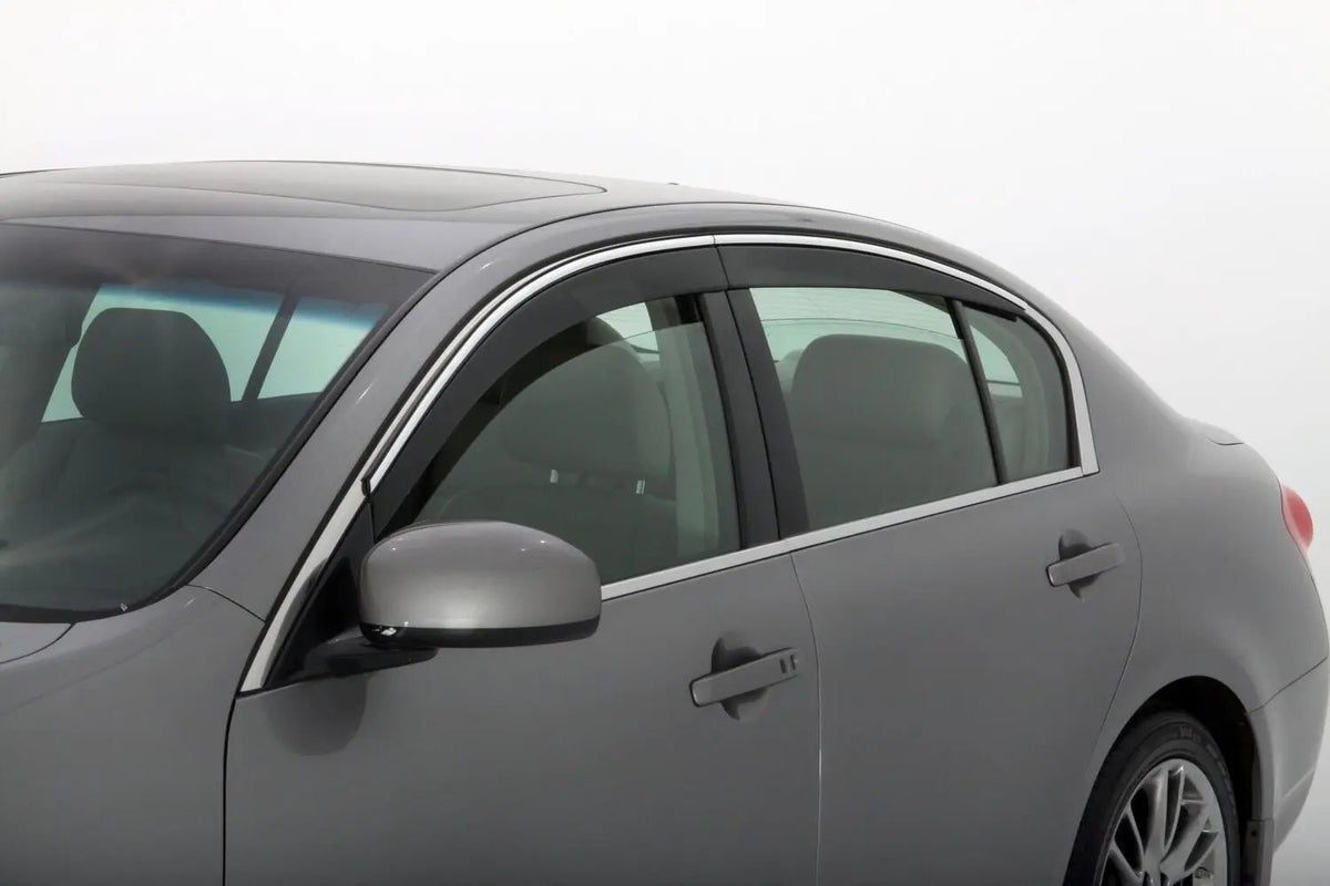 Husky Liners Low Profile Ventvisor Deflector; Smoke with Chrome Trim; Outside Mount; 6 pc. by Husky Liners