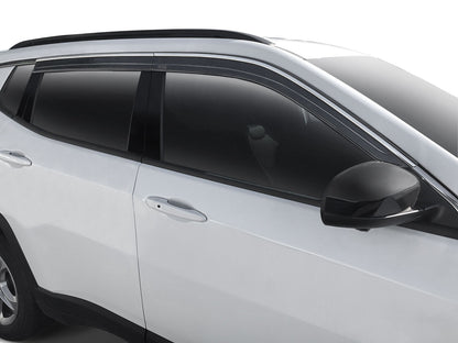 Husky Liners Low Profile Ventvisor Deflector; Smoke with Chrome Trim; Outside Mount; 4 pc.