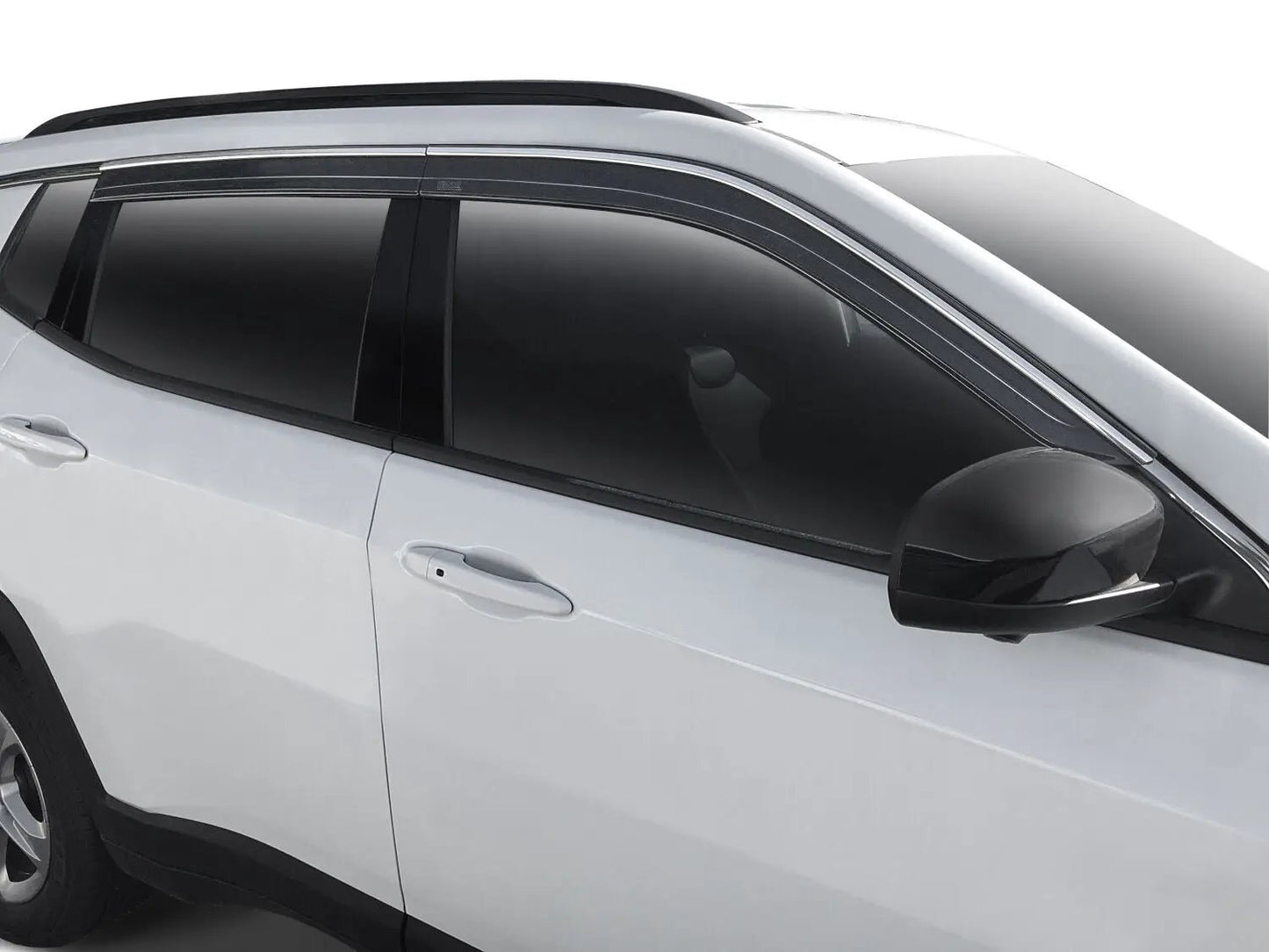 Husky Liners Low Profile Ventvisor Deflector; Smoke with Chrome Trim; Outside Mount; 4 pc. by Husky Liners