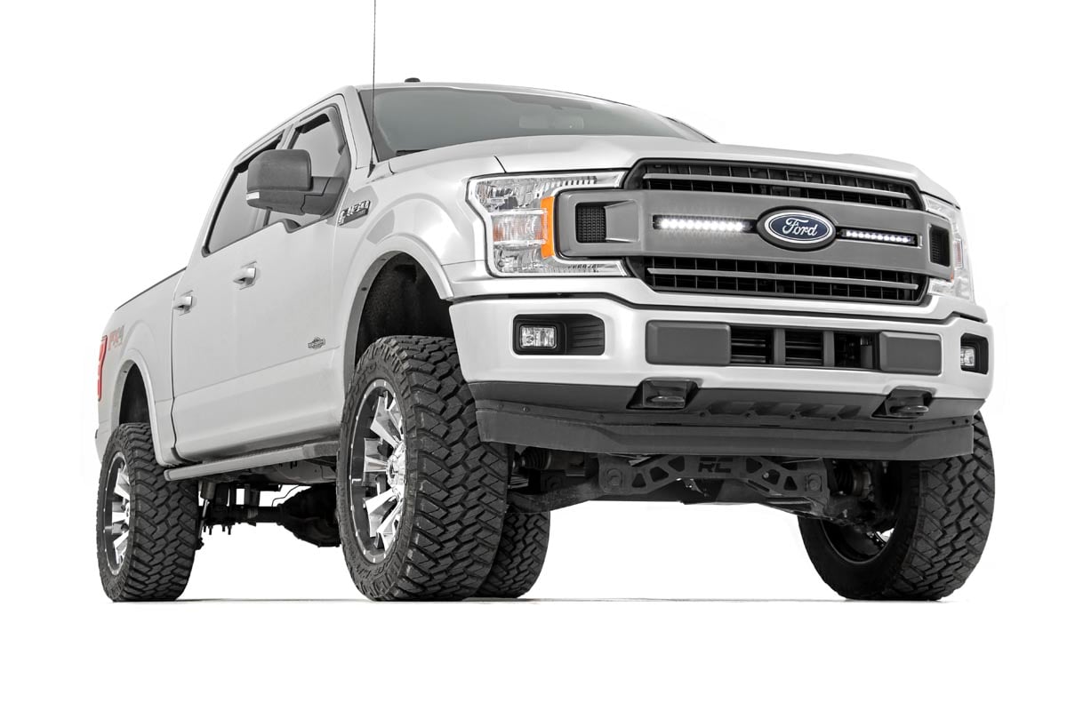 Kit de luces LED | Montaje en parrilla | Par de 10" Slimline negras | Ford F-150 (18-20)
